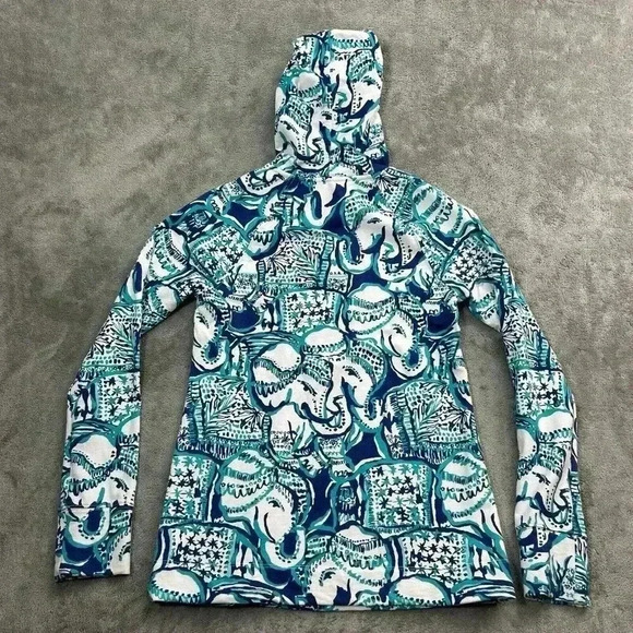 Lilly Pulitzer Hoodie Women XXS UPF 50+ Skipper Popover Keep On Trunkin 1/2 Zip - Picture 10 of 11